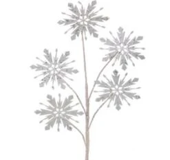 29" White Glitter Snowflake Spray Set Of 12