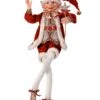 30" White & Burgundy Gilded Elf