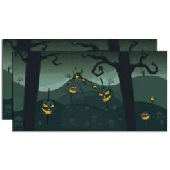 Halloween Village Accessory Backdrop Set Of 2