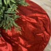 72" Red Metallic Dupion Tree Skirt