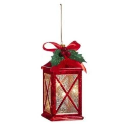 7.5" Battery Operarted Red Lantern Ornament