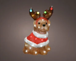 14"" Festive Acrylic Dog With 40 LED Lights