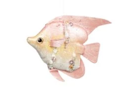 Mark Roberts 8" Coral Jewel Fish Ornament Set Of 4