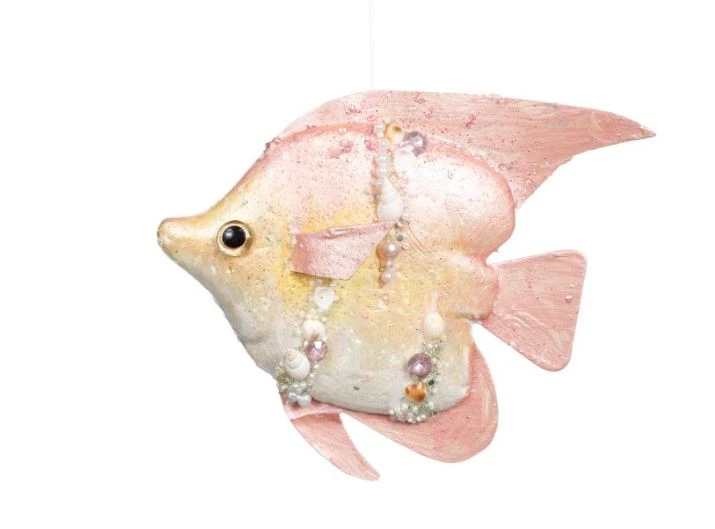 Mark Roberts 8" Coral Jewel Fish Ornament Set Of 4