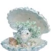 Mark Roberts 6" Large Blue Coral Shell Ornament Set Of 2