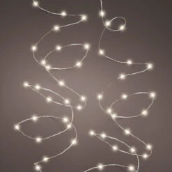 40 FT 240 Micro LED Warm White Silver Wire 8 Function Twinkle