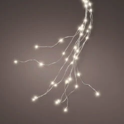 8 FT Warm White Tree Bunch Micro 832 LED Lights With Silver Wire