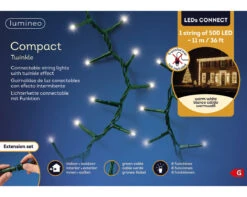 36 FT Compact Extension Set Warm White With 1 String Of 500 LED Lights 7 36 FT Compact Extension Set Warm White With 1 String Of 500 LED Lights -The Christmas Palace 8718533974010WEB