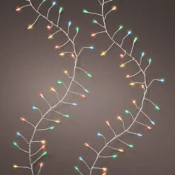 20 FT Compact 480 Micro LED Multicolor Silver Wire 8 Function Twinkle