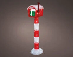 3 FT 60 LED Cool White Battery Operated Outdoor Red Mailbox Acrylic
