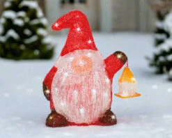 12" 40 LED Cool White Battery Operated Outdoor Gnome Acrylic