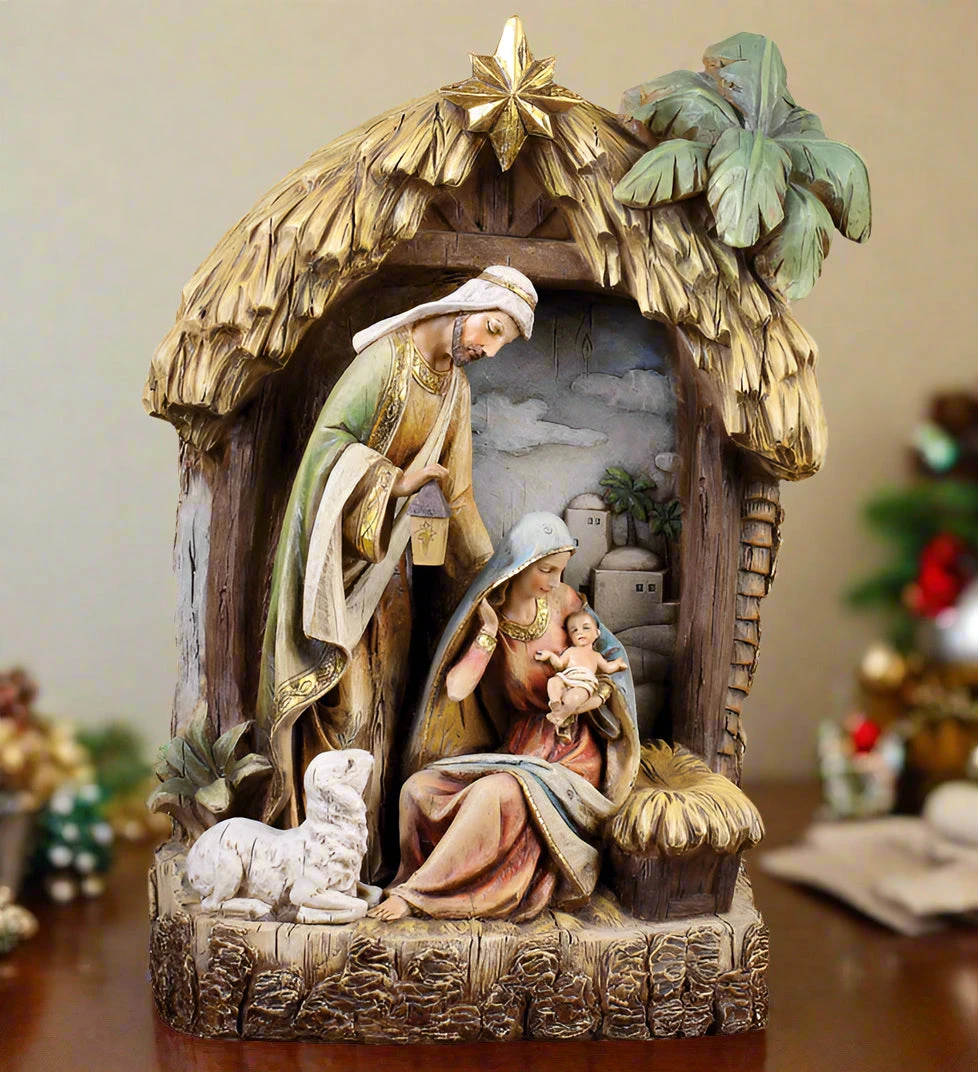 15.5" Holy Family In Creche