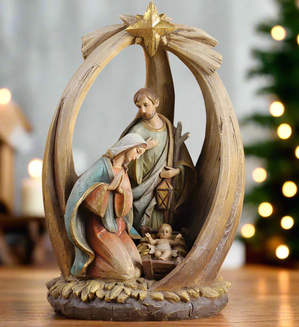 12" Woodcut Holy Family